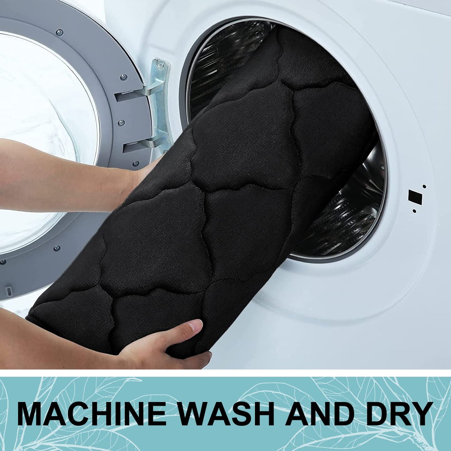 OLANLY Memory Foam Bath Mat 24x16 – Black