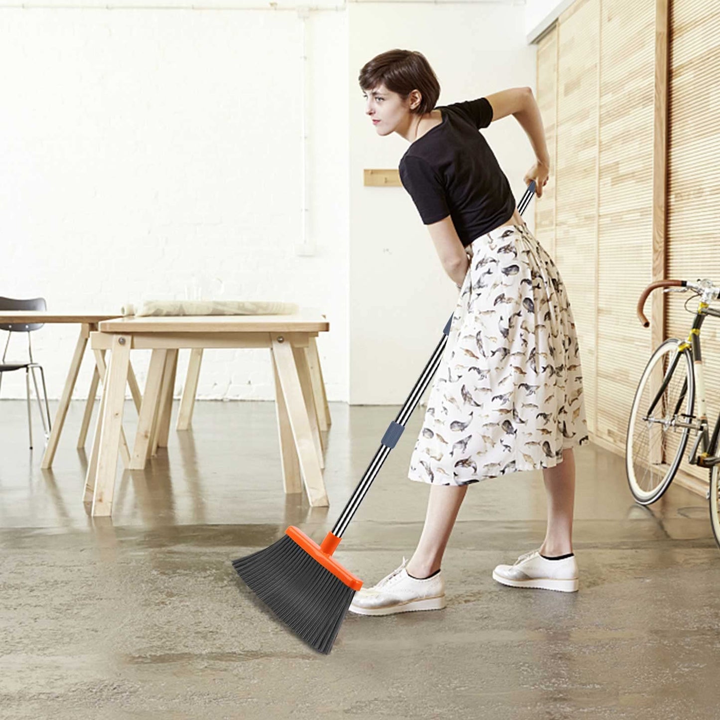 Kelamayi Self-Cleaning Broom & Dustpan Set
