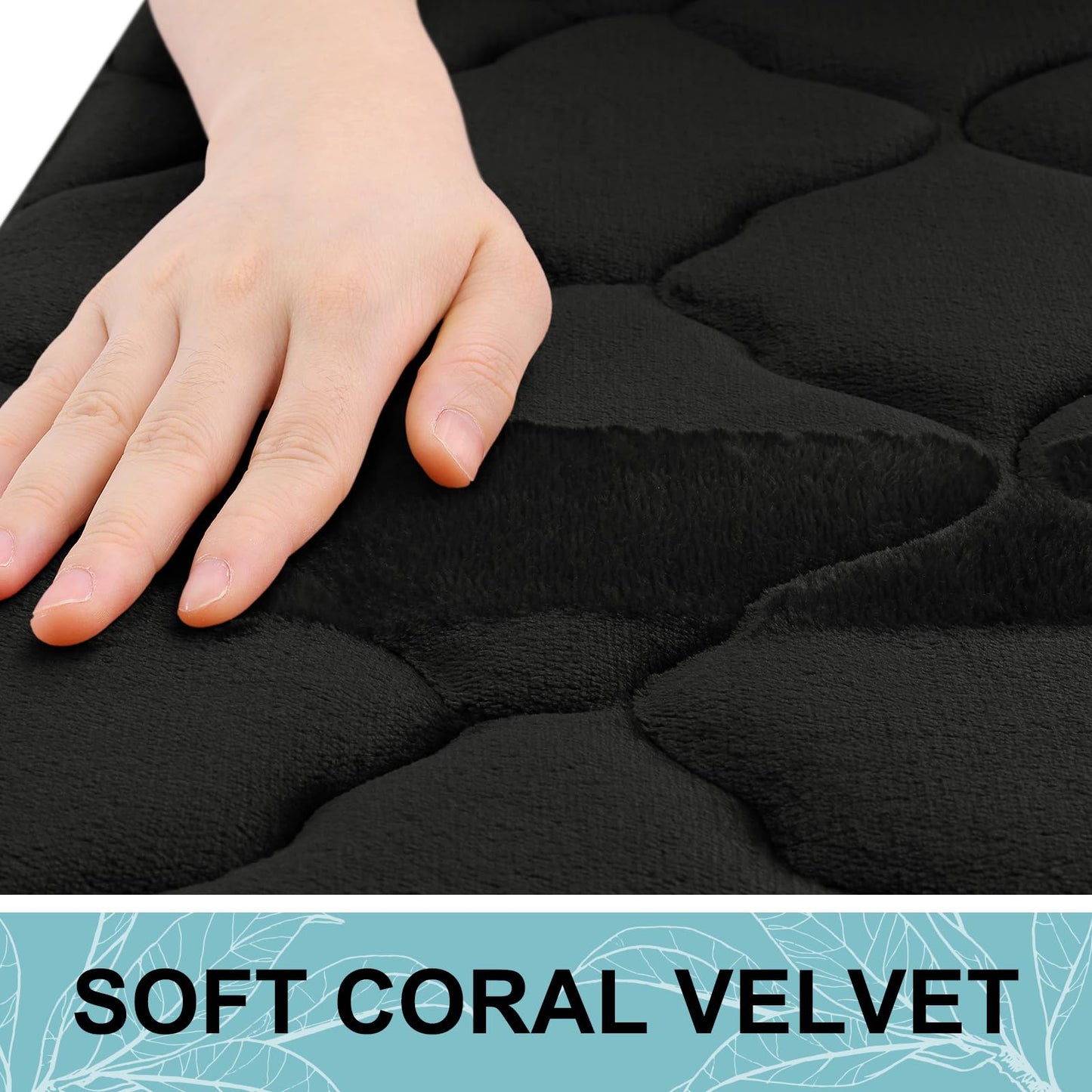 OLANLY Memory Foam Bath Mat 24x16 – Black