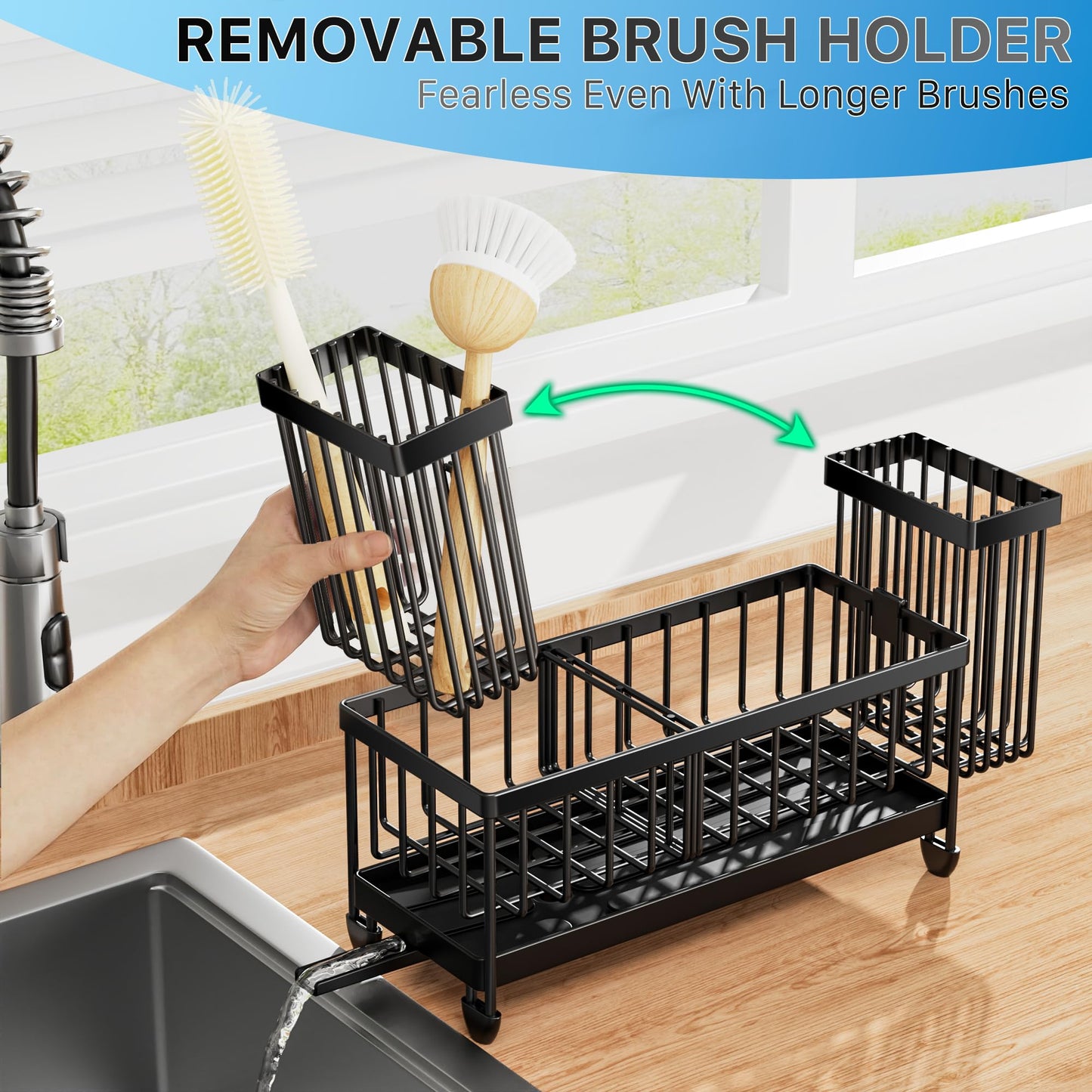 Cisily Kitchen Sink Caddy Organizer – Black