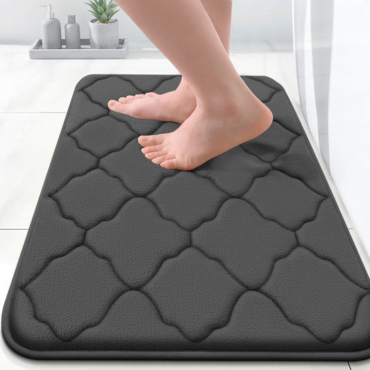 OLANLY Memory Foam Bath Mat 24x16 – Black