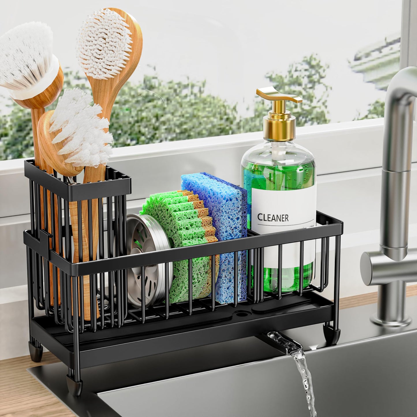 Cisily Kitchen Sink Caddy Organizer – Black